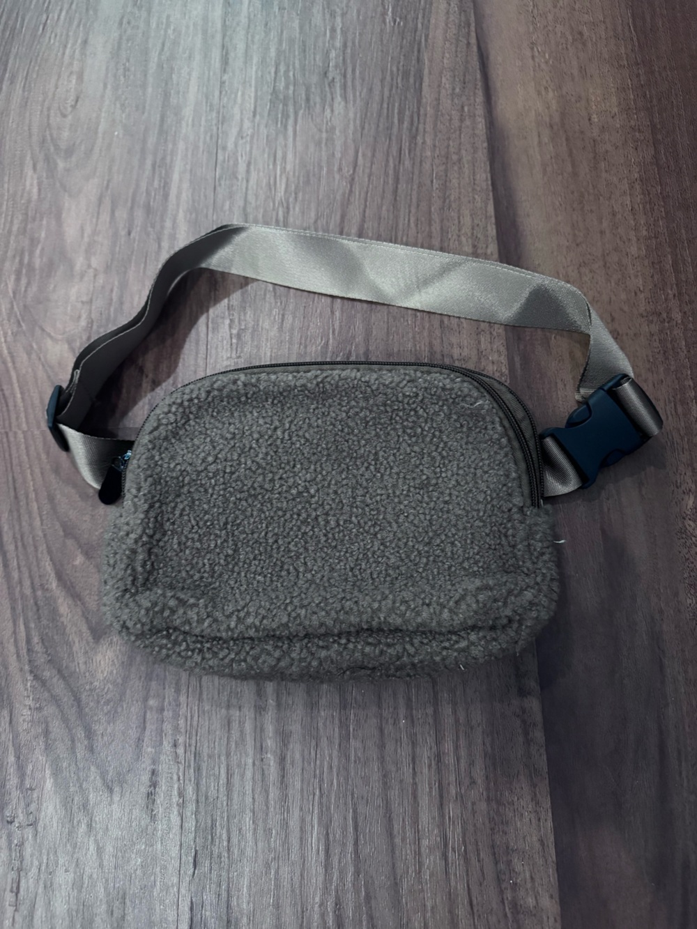 Cozy brown Sherpa Crossbody Bag with Adjustable Strap